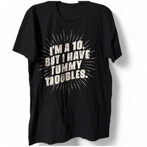 Black Graphic Tee Large Funny Quote Shirt L